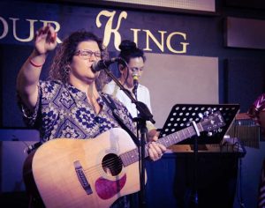 Adri praising the Lord with her incredible voice.