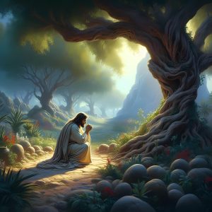 Intercession prayer in the garden of Gethsemane.