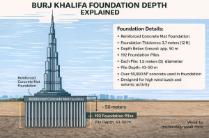 Burj Khalifa - foundation depth explained