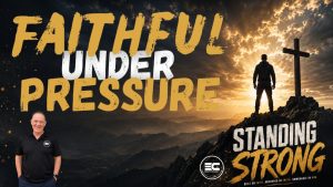 Pastor Larry preaching about standing strong in faith at 3C South Coast