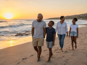 South African family enjoying a peaceful morning together as a picture of the blessed life