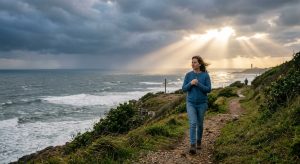Believer standing strong in faith during a difficult season, trusting that God is for them