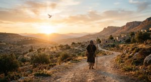 Believer walking by faith as the Holy Spirit leads the way
